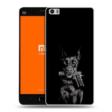 Силиконовый чехол на Xiaomi MI5 с принтом Доберман и пистолет