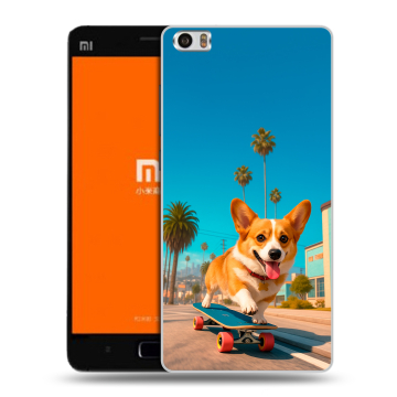Силиконовый чехол на Xiaomi MI5 с принтом Корги на скейте Силиконовый чехол на Xiaomi MI5 с принтом Корги на скейте