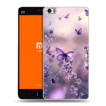 Силиконовый чехол на Xiaomi MI5 с принтом бабочки и лаванда