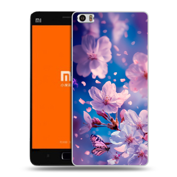 Силиконовый чехол на Xiaomi MI5 с принтом цветы бабочки Силиконовый чехол на Xiaomi MI5 с принтом цветы бабочки