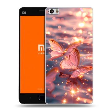 Силиконовый чехол на Xiaomi MI5 с принтом бабочки розовые