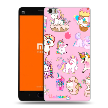 Силиконовый чехол на Xiaomi MI5 с принтом розовые единороги Силиконовый чехол на Xiaomi MI5 с принтом розовые единороги