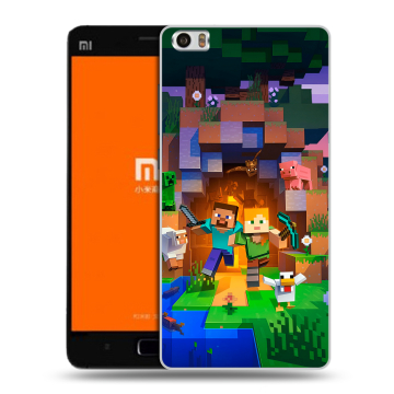 Силиконовый чехол на Xiaomi MI5 с принтом Майнкрафт Minecraft