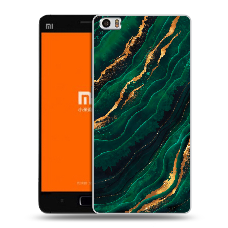 Силиконовый чехол на Xiaomi MI5 с принтом Мрамор зеленое золото Силиконовый чехол на Xiaomi MI5 с принтом Мрамор зеленое золото
