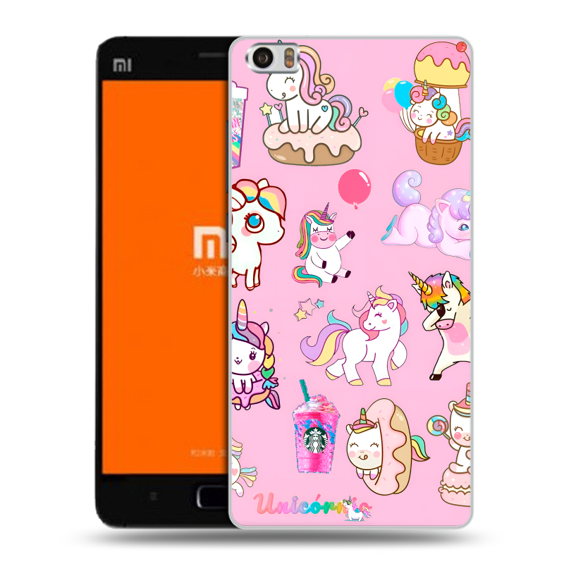 Силиконовый чехол на Xiaomi MI5 с принтом розовые единороги Силиконовый чехол на Xiaomi MI5 с принтом розовые единороги
