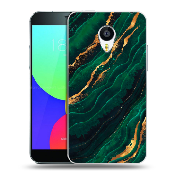 Пластиковый чехол на Meizu MX4 Pro с принтом Мрамор зеленое золото
