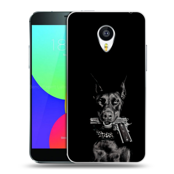 Пластиковый чехол на Meizu MX4 Pro с принтом Доберман и пистолет