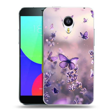 Пластиковый чехол на Meizu MX4 Pro с принтом бабочки и лаванда