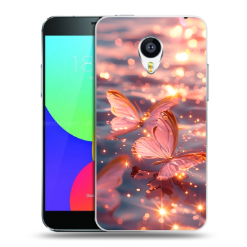 Пластиковый чехол на Meizu MX4 Pro с принтом бабочки розовые