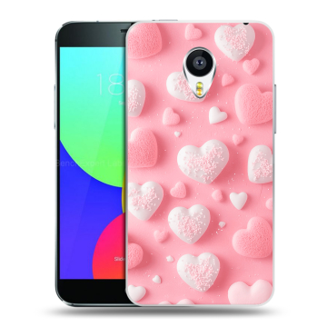 Пластиковый чехол на Meizu MX4 Pro с принтом Сердечки
