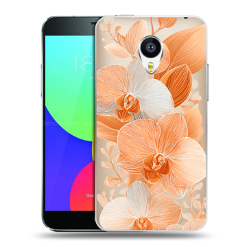 Пластиковый чехол на Meizu MX4 Pro с принтом Бежевые цветы