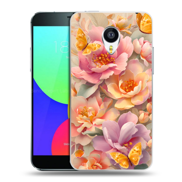 Пластиковый чехол на Meizu MX4 Pro с принтом Цветы и бабочки