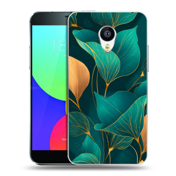 Пластиковый чехол на Meizu MX4 Pro с принтом Листья и золото