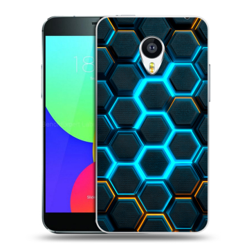 Пластиковый чехол на Meizu MX4 Pro с принтом Неоновые соты