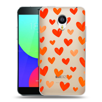 Пластиковый чехол на Meizu MX4 Pro с принтом Сердечки