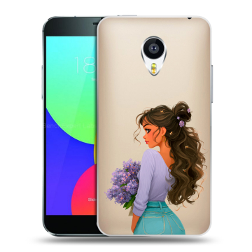 Пластиковый чехол на Meizu MX4 Pro с принтом девушка цветы