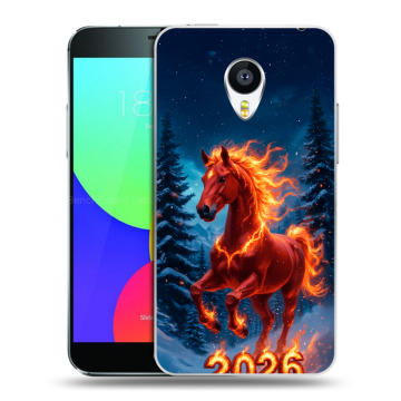 Пластиковый чехол на Meizu MX4 Pro с принтом Новый год коня