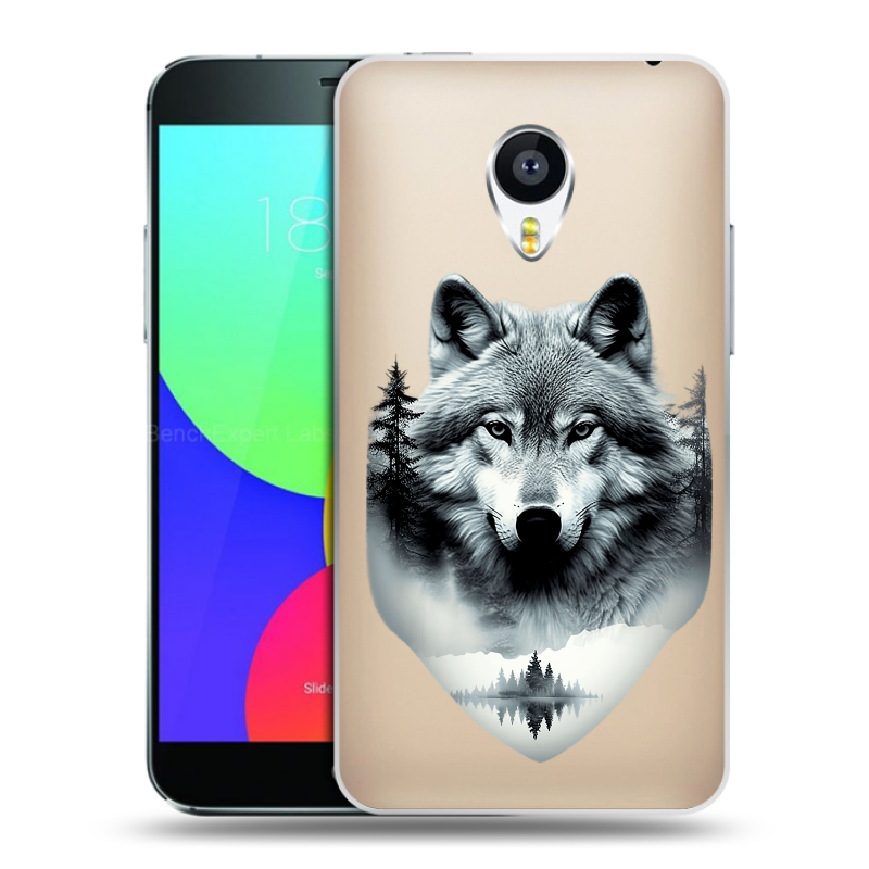 Пластиковый чехол на Meizu MX4 Pro с принтом Волк в лесу Пластиковый чехол на Meizu MX4 Pro с принтом Волк в лесу