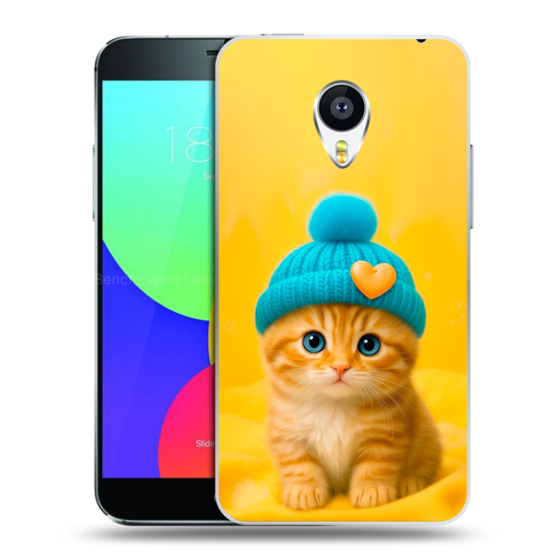 Пластиковый чехол на Meizu MX4 Pro с принтом Котенок в шапке Пластиковый чехол на Meizu MX4 Pro с принтом Котенок в шапке