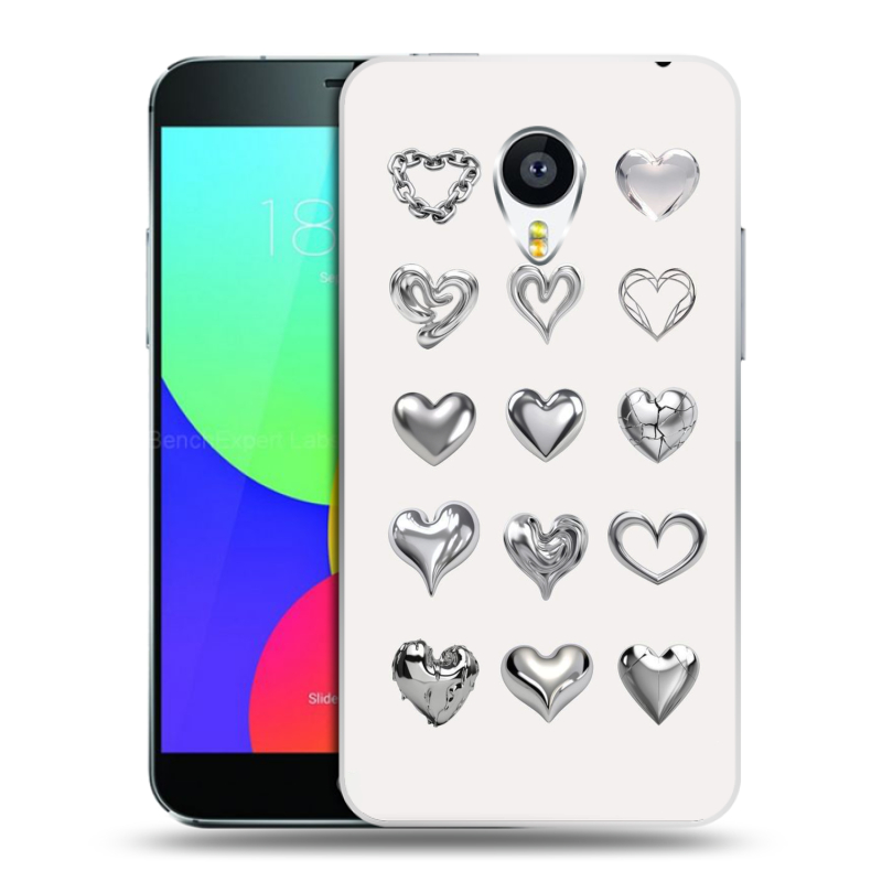 Пластиковый чехол на Meizu MX4 Pro с принтом Y2K сердечки Пластиковый чехол на Meizu MX4 Pro с принтом Y2K сердечки