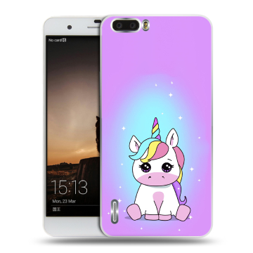 Силиконовый чехол на Huawei Honor 6 Plus с принтом Единорог Силиконовый чехол на Huawei Honor 6 Plus с принтом Единорог