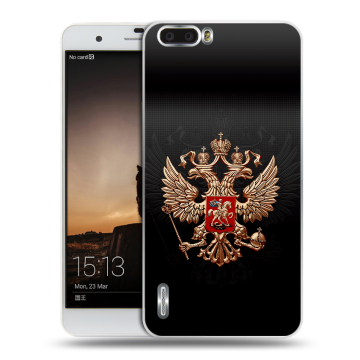 Силиконовый чехол на Huawei Honor 6 Plus с принтом Герб России