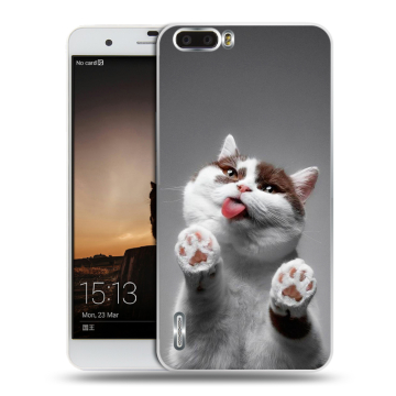 Силиконовый чехол на Huawei Honor 6 Plus с принтом Коты