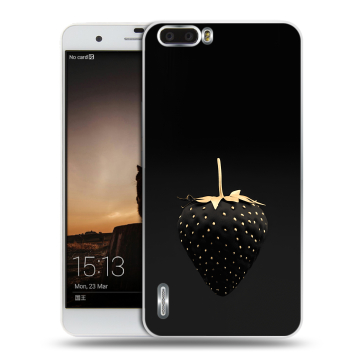 Силиконовый чехол на Huawei Honor 6 Plus с принтом Черная клубника