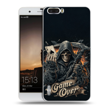 Силиконовый чехол на Huawei Honor 6 Plus с принтом Скелет карты