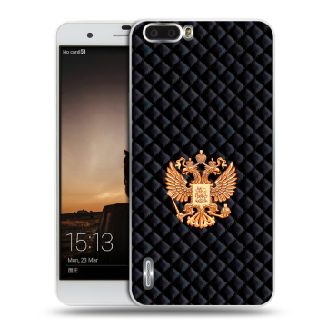 Силиконовый чехол на Huawei Honor 6 Plus с принтом Герб России принт