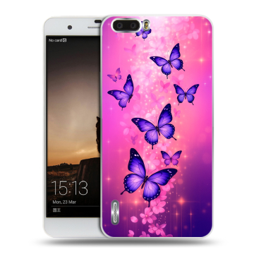 Силиконовый чехол на Huawei Honor 6 Plus с принтом Бабочки