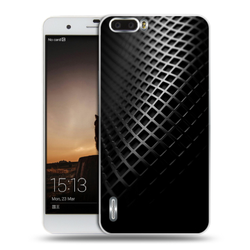 Силиконовый чехол на Huawei Honor 6 Plus с принтом Текстура металла
