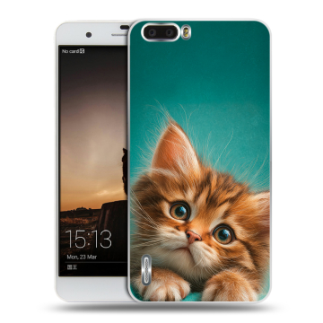 Силиконовый чехол на Huawei Honor 6 Plus с принтом котенок
