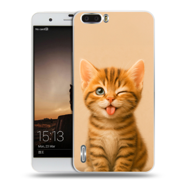 Силиконовый чехол на Huawei Honor 6 Plus с принтом котенок Силиконовый чехол на Huawei Honor 6 Plus с принтом котенок