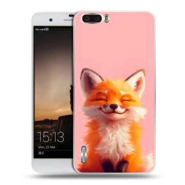 Силиконовый чехол на Huawei Honor 6 Plus с принтом милая лиса