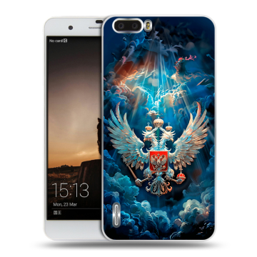 Силиконовый чехол на Huawei Honor 6 Plus с принтом Герб флаг России Силиконовый чехол на Huawei Honor 6 Plus с принтом Герб флаг России