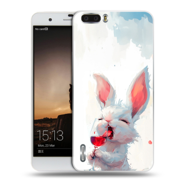 Силиконовый чехол на Huawei Honor 6 Plus с принтом кролик зайчик Силиконовый чехол на Huawei Honor 6 Plus с принтом кролик зайчик