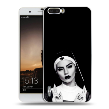 Силиконовый чехол на Huawei Honor 6 Plus с принтом монашка Силиконовый чехол на Huawei Honor 6 Plus с принтом монашка