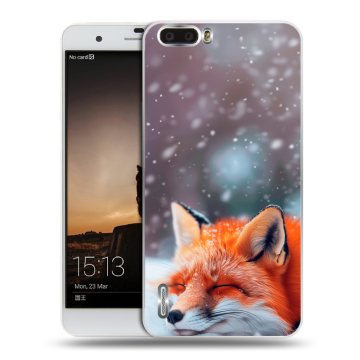 Силиконовый чехол на Huawei Honor 6 Plus с принтом лиса Силиконовый чехол на Huawei Honor 6 Plus с принтом лиса