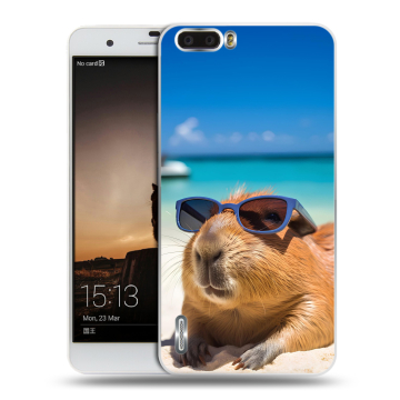 Силиконовый чехол на Huawei Honor 6 Plus с принтом Капибара