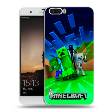 Силиконовый чехол на Huawei Honor 6 Plus с принтом Майнкрафт