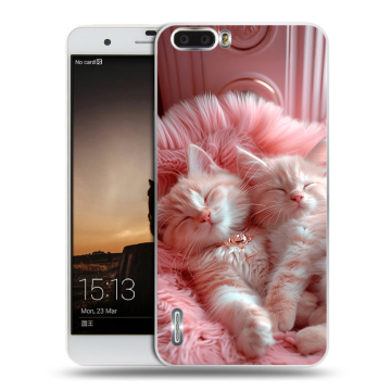 Силиконовый чехол на Huawei Honor 6 Plus с принтом котята котики