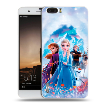 Силиконовый чехол на Huawei Honor 6 Plus с принтом Холодное сердце Frozen