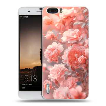 Силиконовый чехол на Huawei Honor 6 Plus с принтом Розы цветы