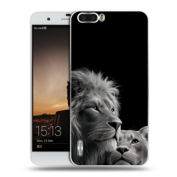 Силиконовый чехол на Huawei Honor 6 Plus с принтом Лев кошки Силиконовый чехол на Huawei Honor 6 Plus с принтом Лев кошки