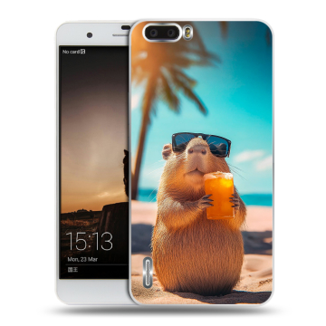 Силиконовый чехол на Huawei Honor 6 Plus с принтом Капибара Силиконовый чехол на Huawei Honor 6 Plus с принтом Капибара