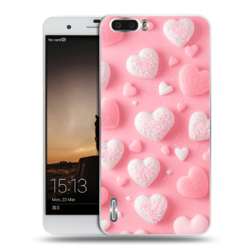 Силиконовый чехол на Huawei Honor 6 Plus с принтом Сердечки