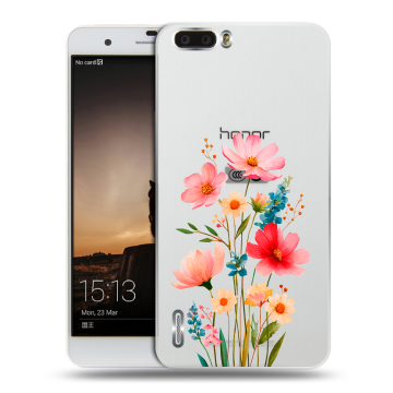 Силиконовый чехол на Huawei Honor 6 Plus с принтом Цветы Силиконовый чехол на Huawei Honor 6 Plus с принтом Цветы