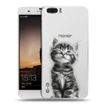 Силиконовый чехол на Huawei Honor 6 Plus с принтом Котенок Силиконовый чехол на Huawei Honor 6 Plus с принтом Котенок