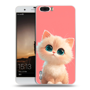 Силиконовый чехол на Huawei Honor 6 Plus с принтом Розовый котенок Силиконовый чехол на Huawei Honor 6 Plus с принтом Розовый котенок
